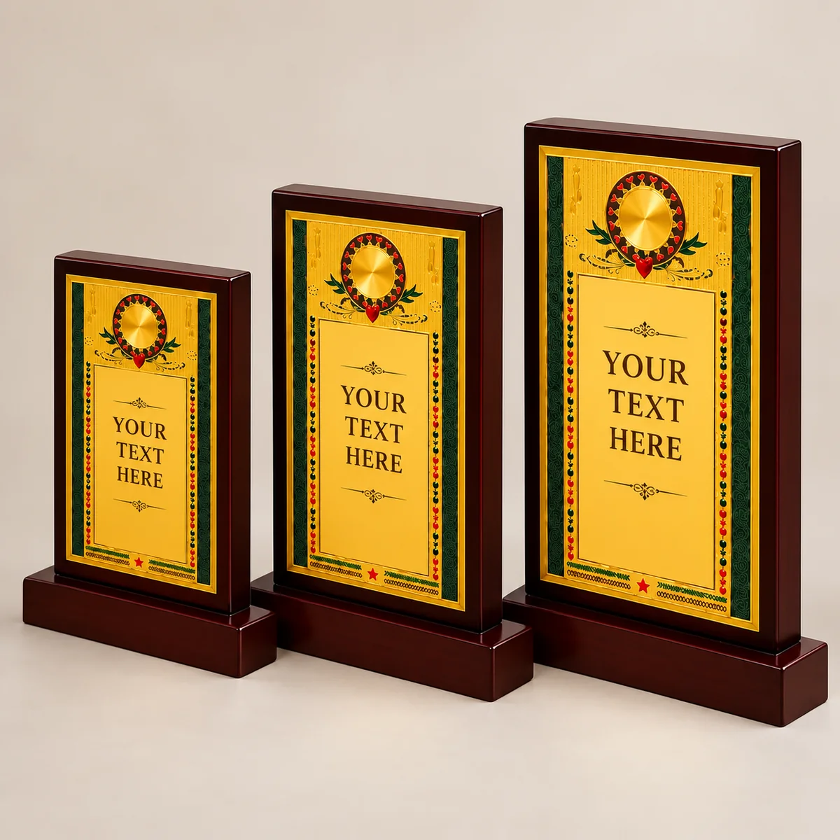 Wooden Gold Plate Memento Set - view 2